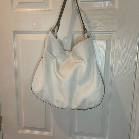 ARCADIA made in Italy White Genuine Leather Satchel Snake skin print accent. - Picture 2 of 16